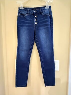 Tahari Dark Blue High-Rise Button-Fly Women's Jeans